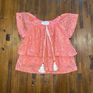 Hannah Banana Coral Lace Top